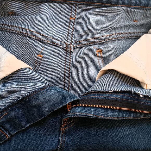 32x30 Vintage Jeans Plain Pockets Denim 1980's Bootcut Flare Hippy Boho - Picture 8 of 9